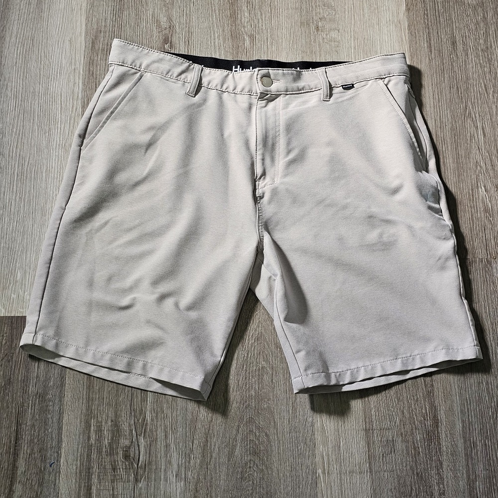 Hurley Mens Walk Shorts Size 38 Grey Casual Surf Street Skate Wear Zip Fly
